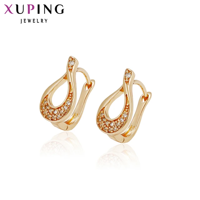 11 Xuping Elegant Earring New Design Gold Color Plated Synthetic 11 Xuping Elegant Earring New Design Gold Color Plated Synthetic Cz Whole Jewelry Wedding Hoops Earrings