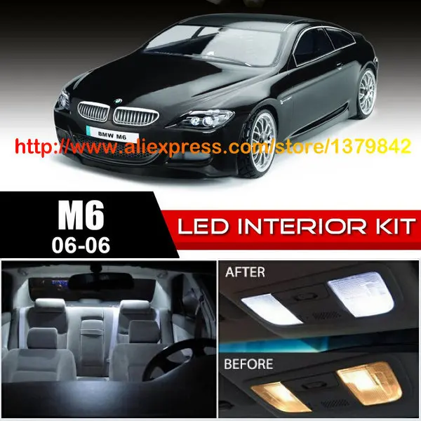 

Free Shipping 12Pcs/Lot car-styling Xenon White Canbus Package Kit LED Interior Lights For 06-10 BMW M6