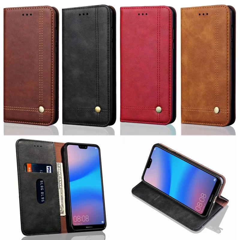 

50X DHL Magnet Flip Wallet Case For Huawei P30 P20 Pro Lite Mate 20 Psmart Plus P Smart Z Y5 Y6 Y7 Pro Prime Y9 2019 2018 Nova 4