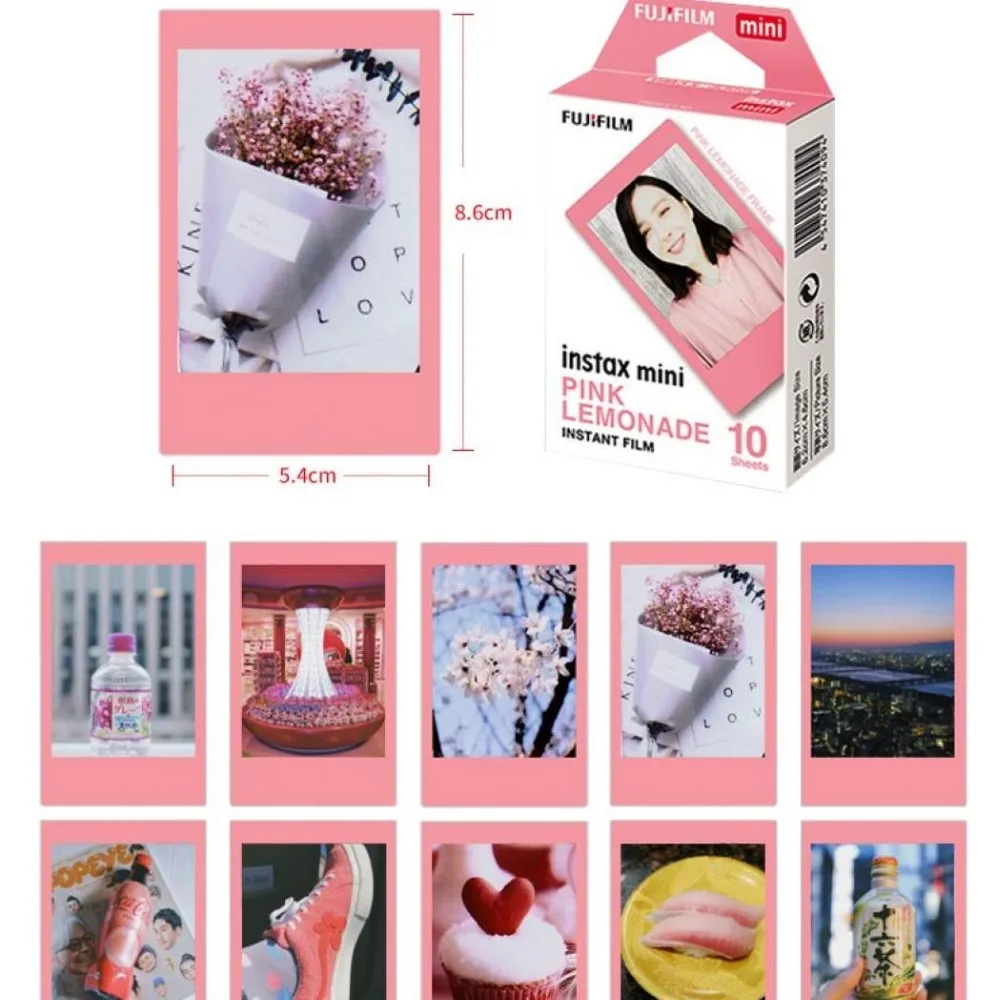 Original-Fujifilm-Pink-frame-Instax-Mini-Instant-10-sheets-Color-Mini-Film-for-Polaroid-Mini-7s