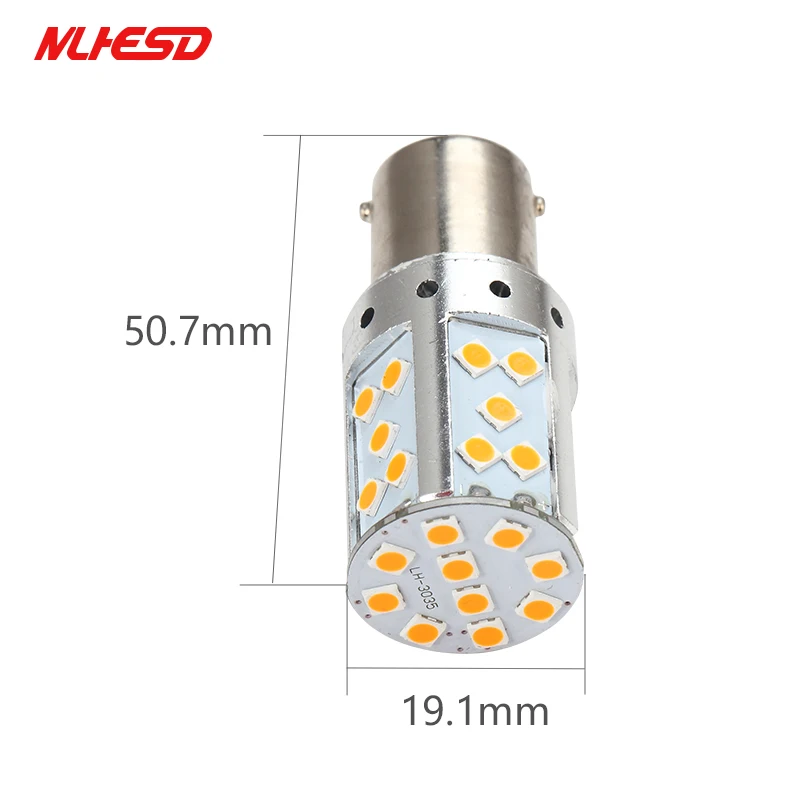 10 шт. BAU15S 1156 P21W PY21W светодиодный Canbus S25 3030 35SMD автоматический тормоз обратная лампа DRL задние парковочные огни желтого цвета/желтый белый