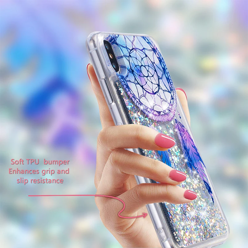 Чехол Quicksand для iPhone X XS Max XR мультяшная Жидкостная динамика чехол 6 6s 7 8 Plus блестящий