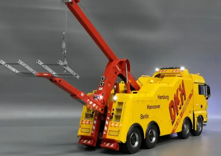 

1/14 Scale RC Truck remote control heavy crane model Trailer Rescue Crane Barrier Removal Vehicle KINGTAIR