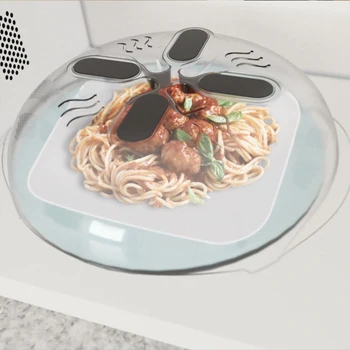 

Microwave Anti-Sputtering Cover Food Splatter Guard Magnetic With Steam Vents Fits Most Plate Bowls Platters Drop Shipping