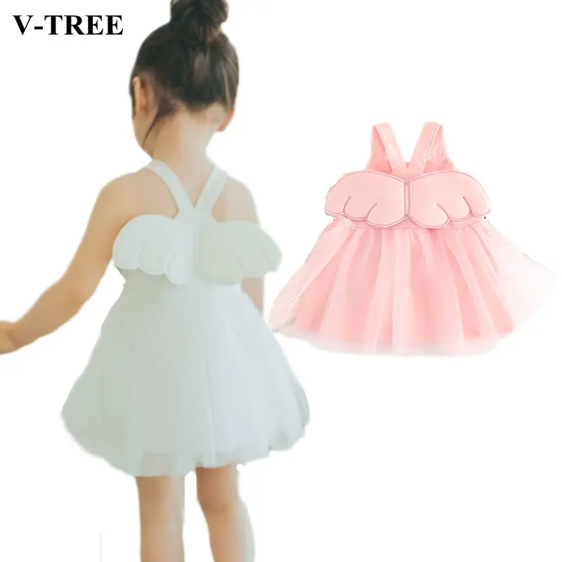 3D Wing Girls Dress Summer Dresses For Kids Lace Baby Party Dress 1
