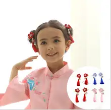 2 PCS New Cute Chinese styls Rabbit Tassels Kids Hairpins Children Headwear Baby Hair Clips Headdress Girls Hair Accessories J11 1 pcs cute cartoon double rabbit ears kids hairpins children headwear baby hair clips princess barrette girls hair accessories