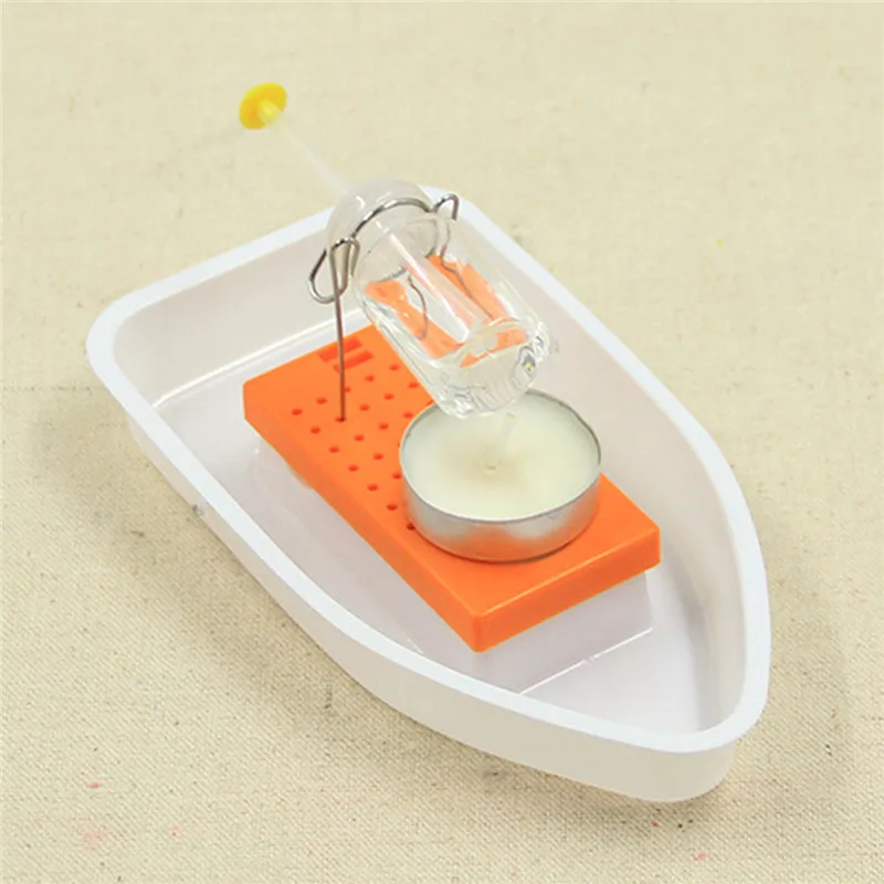 Candle Powered Speed Boat 1 PCS Handmade Steamships Toy Science Experimental Equpment DIY Material Kids Gift Classic Heat Steam