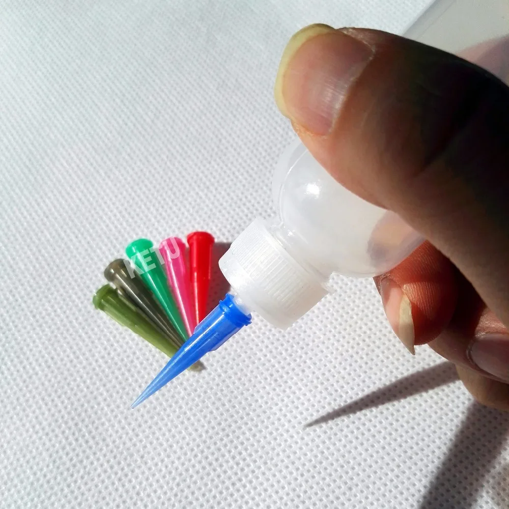 1oz Plastic Henna Applicator Bottle & Plastic Tapered Tip Set , Fine