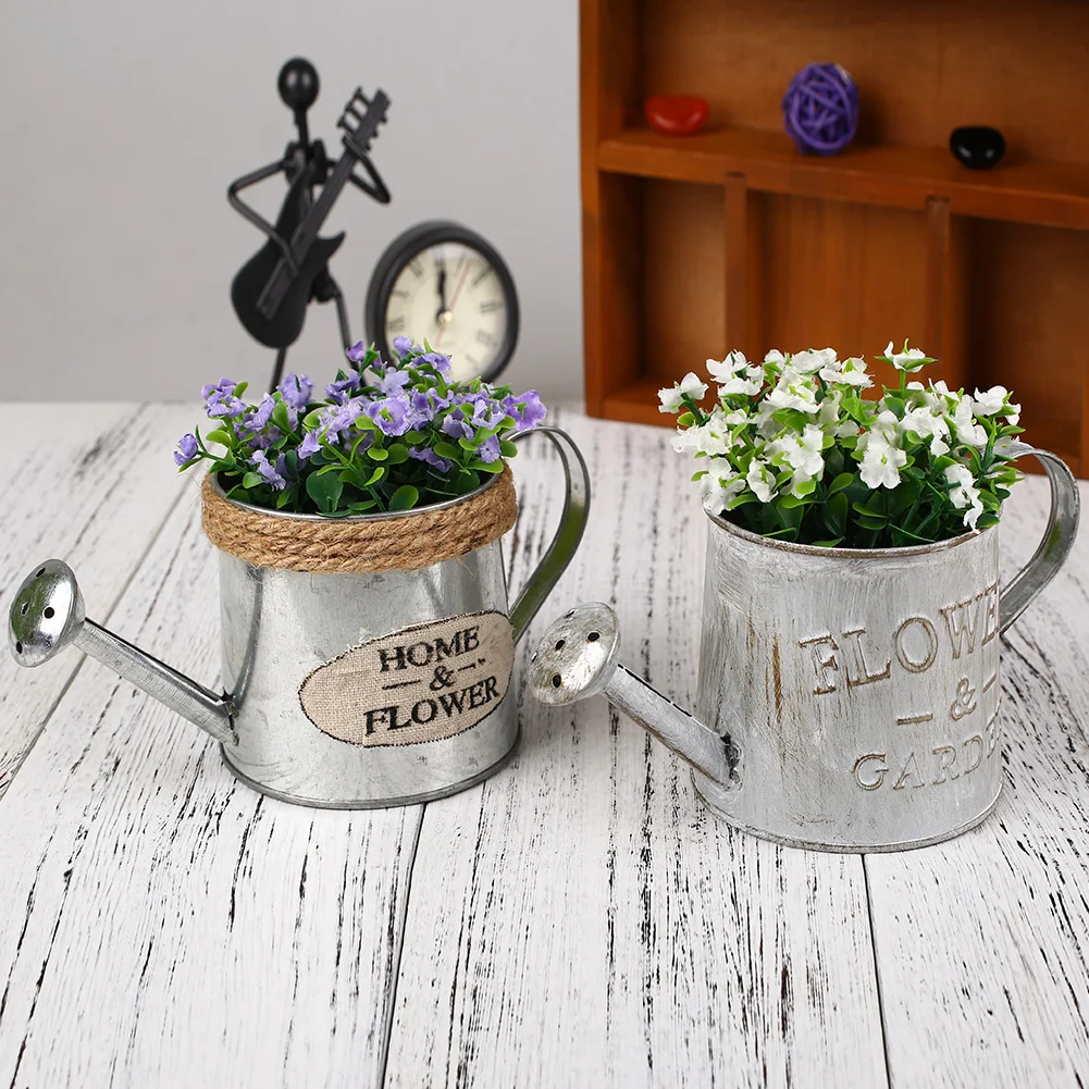 

Vintage Removable Iron Metal Bucket Flower Pot Plant Hanging Basket Crafts Wall