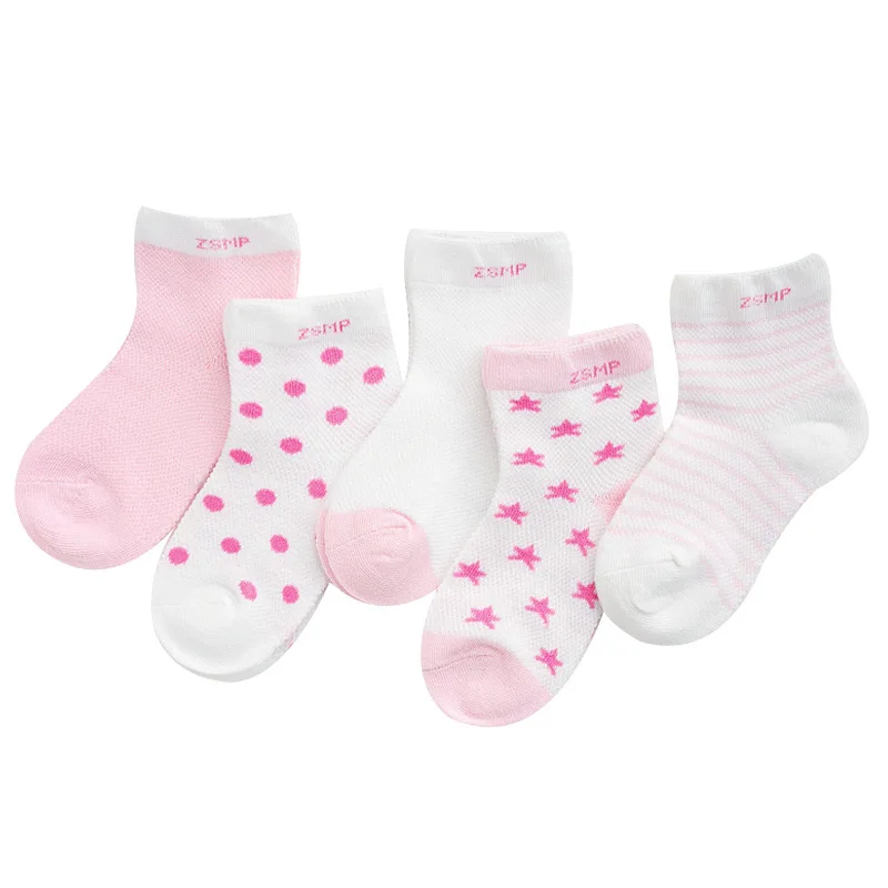 YWHUANSEN/5 пар/лот, хлопковые детские носки для детей от 0 до 8 лет летние тонкие детские сетчатые носки с изображением животных милые носки для мальчиков и девочек - Цвет: 9