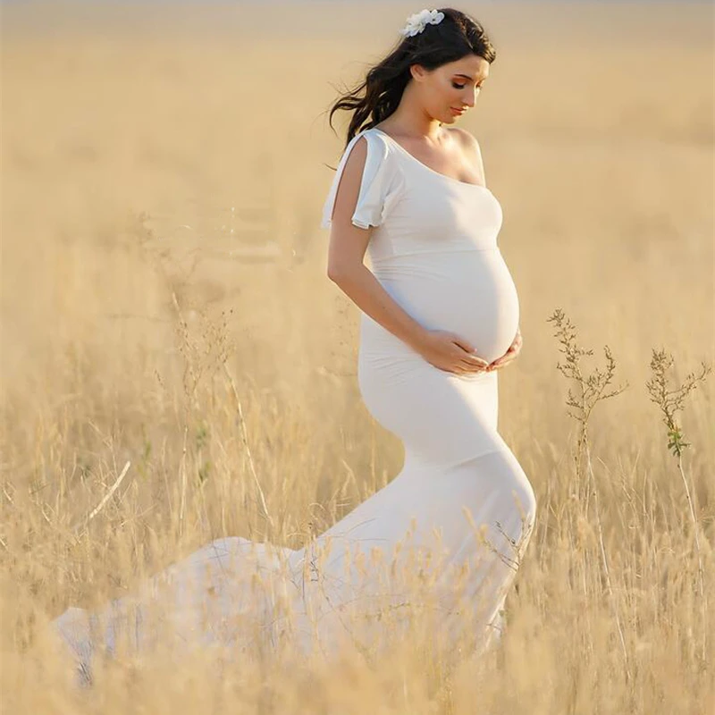 Pregnant Maternity Dresses Photography Props Sexy Off Shoulder Pregnancy Dress For Photo Shooting Long Women Maxi Maternity Gown