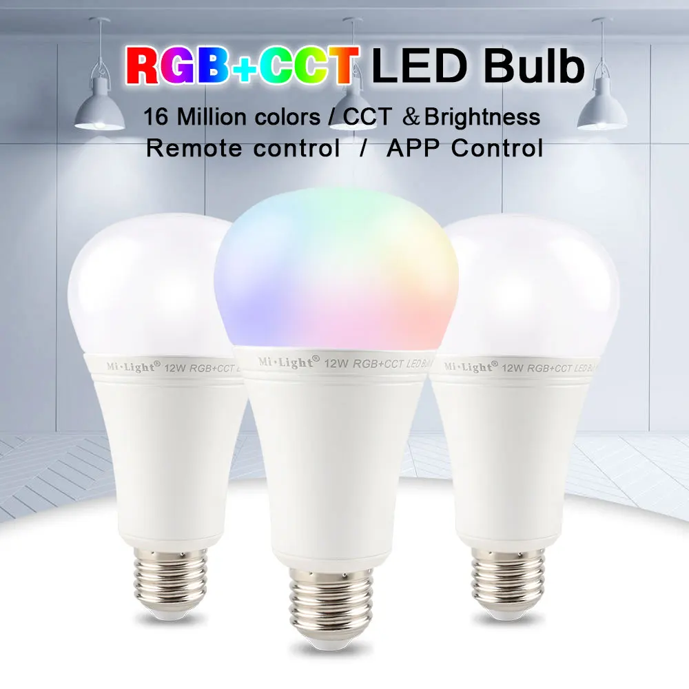 

Bulb Control Dimmable 2 FUT105 1 Wireless Mi.light Smart Remote/App LED 2.4G Light RGB+CCT E27 Bulb 12W LED in AC86~265V #