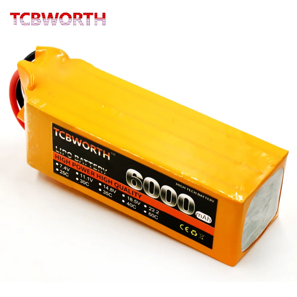 $62.93 6S RC Drone LiPo Battery 222V 6000mAh 60C 6S LiPo For RC Drone Airplane Helicopter Quadrotor Car