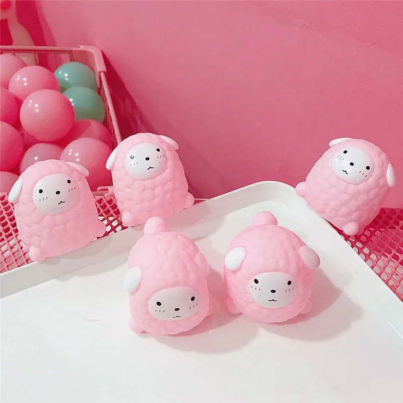 

Mochi Sheep Pink Lamb Random Expression Lovely Antistress Squeezing Decompression Children Kids Toys Decoration Novelty Gags