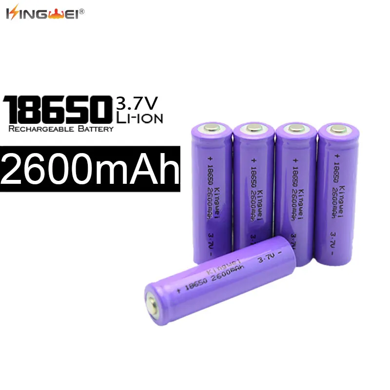 100pcs/lot 18650 3.7V Li ion 2600mah Rechargeable Batteries For