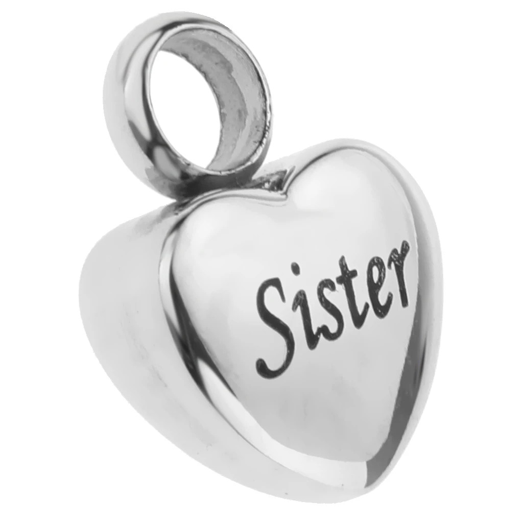 Stainless Steel Love Heart Urn Pendant Memorial Cremation Ash Holder Dad/Mom/Husband/Wife/Brother/Sister