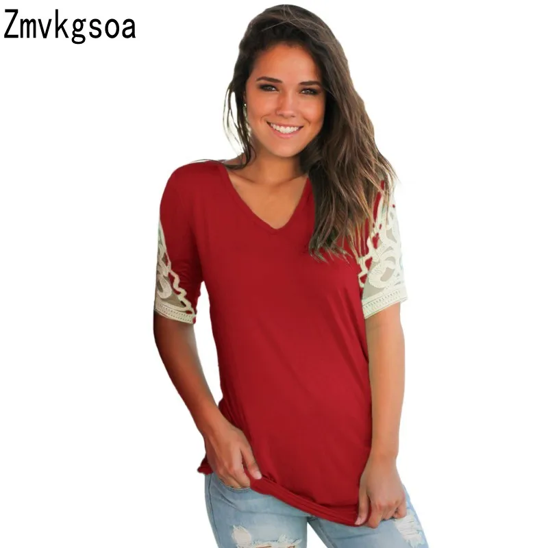 Zmvkgsoa Women Clothing T-Shirt Short Sleeve Summer T shirt Female Tees Elegant Ladies Black Ruched Top Crochet Detail V25084800 | Женская