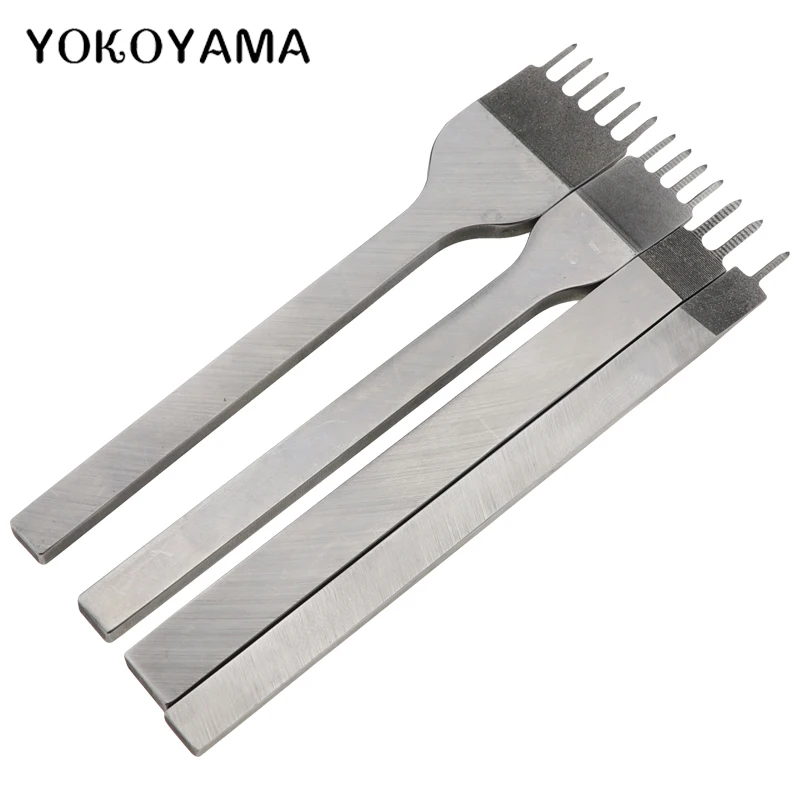 

YOKOYAMA 3mm4mm Leather Craft Tool Hole Punches Lacing Stitching Punch 1/2/3/4 Prong Leather Chisel Hole Punch Stitching Tools