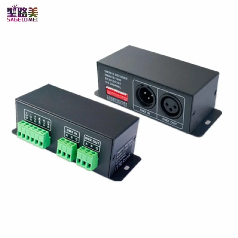 

LTECH DMX512 LT-DMX-1809 to DMX-SPI signal convertor SPI LED Signal Decoder for led strip light WS2811 WS2812B 1903 1812 8206