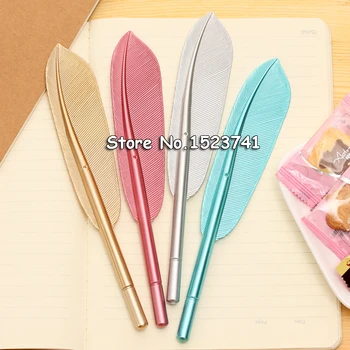 

20pcs/lot Hot Sale Creative Feather Shape Ballpoint Pen High Quality Plastic Writing For Kids Children Free Shipping Gift Pens