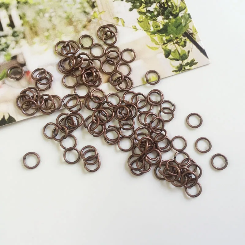 Antique Red Copper 200 шт./лот 3/4/5/6/7/8/9/10 мм металлический DIY ювелирных изделий Открыть Один петли соединительные кольца и Разделение кольцо ювелирных изделий Аксессуары - Цвет: Antique Red Copper