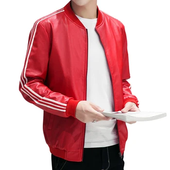 

Leather Jacket Classic Male PU Three poles Faux Thin Coats Motorcycle Riding Fur Coat Biker Jackets Mens Spring Autumn Clothes