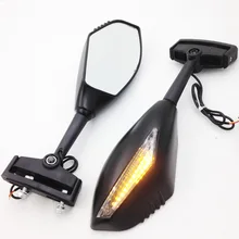 For Motorcycle Kawasaki Ninja 500 ZX7R ZX6R ER6F 636 Z750 Matt BLACK Integrated Turn Signal Mirror