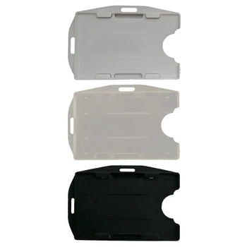 

5 Pcs/set Hot Sale Plastic ID Access Card Cover Credit Card Case Badge Card Holder 3 Color School Office Supply