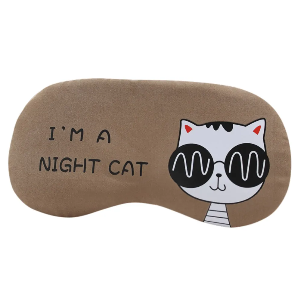 1 шт., маска для сна с милым рисунком кота, мягкая, для сна, для путешествий, для отдыха, для отдыха, для сна, с повязкой на глаза, маска