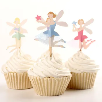 

Set of 48pcs Cute Fairy Peri Dessert Muffin Cupcake Toppers Picnic Wedding Baby Shower Birthday Party Server