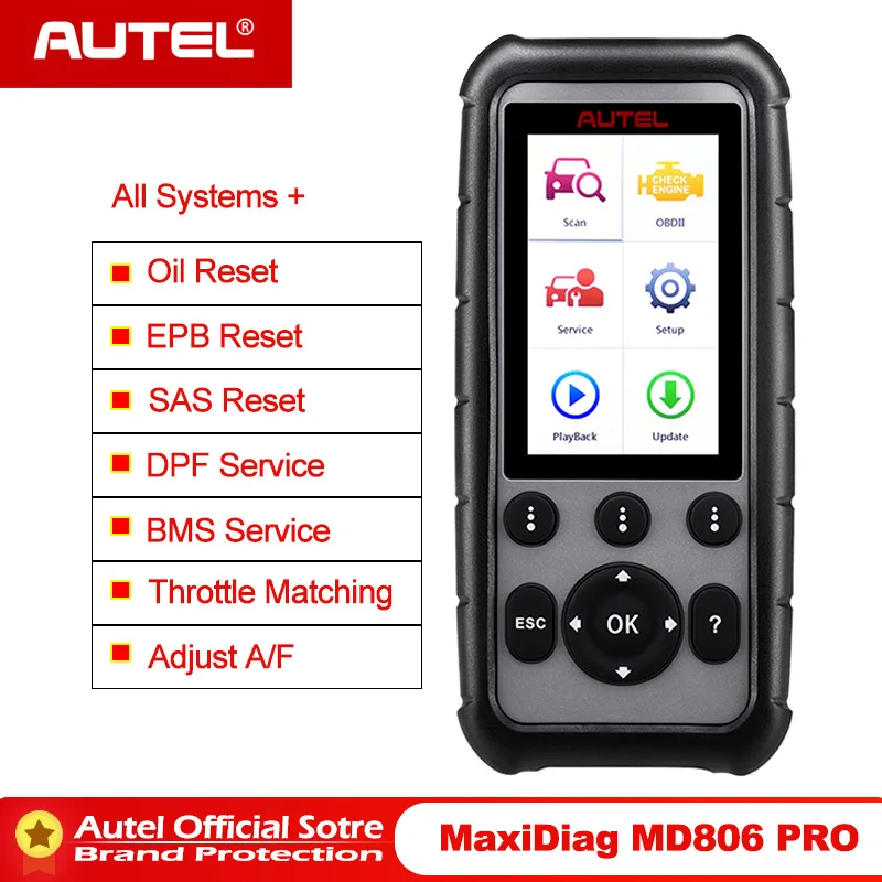 

AUTEL MD806 Pro OBD2 Handheld Scanner Upgraded of MD806/MD808 with All System Diagnoses 7 Special Features DTC Lookup Diagnostic