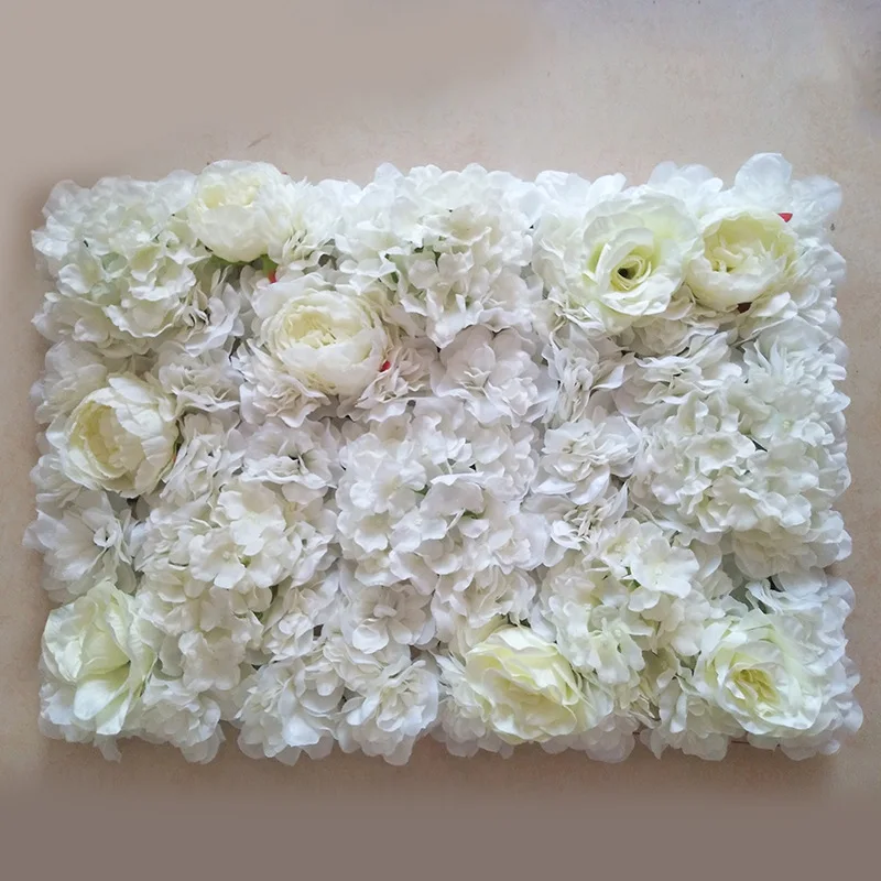 60x40 cm paneles de flores de seda Artificial, rosas, peonías, fondo floral de hortensia para decoración de pared de flores de fiesta de boda