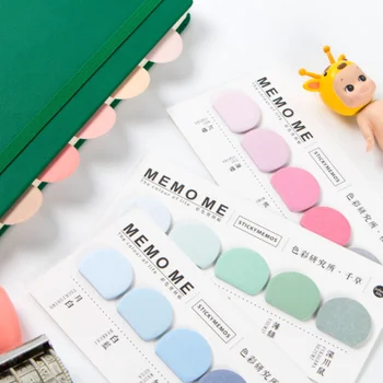 

1 Pack new hot Round Shape Various Colorful Self-Adhesive N Times Memo Pads Sticky Notes Bookmark School Office Stationery Gifts