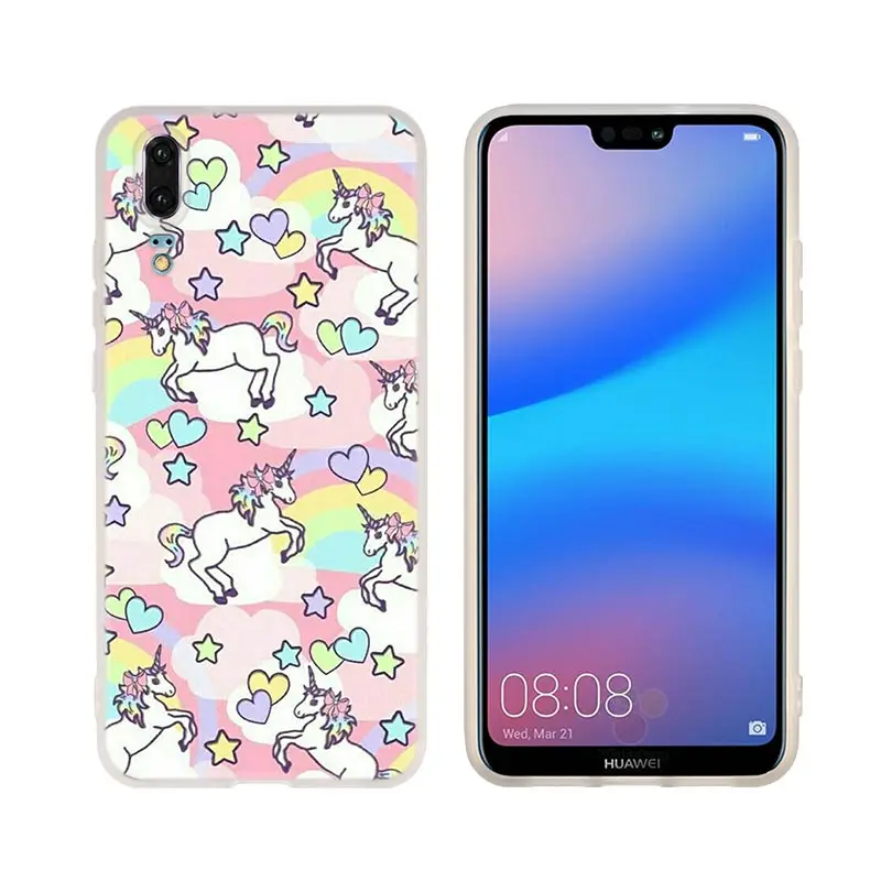 TPU чехол мягкий чехол для телефона для huawei P 20 pro P10 плюс P9 P8 lite P30 pro samrt Nova 3e Лошадь Единорог на радуге - Цвет: for huawei 13