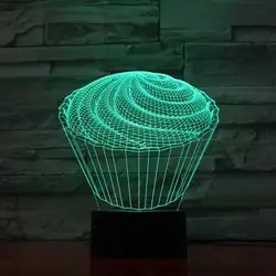 3D LED спираль торт настольная лампа 7 красочный декор для Спальня спят ночники прикроватной тумбочке десерт светильники дети Игрушечные