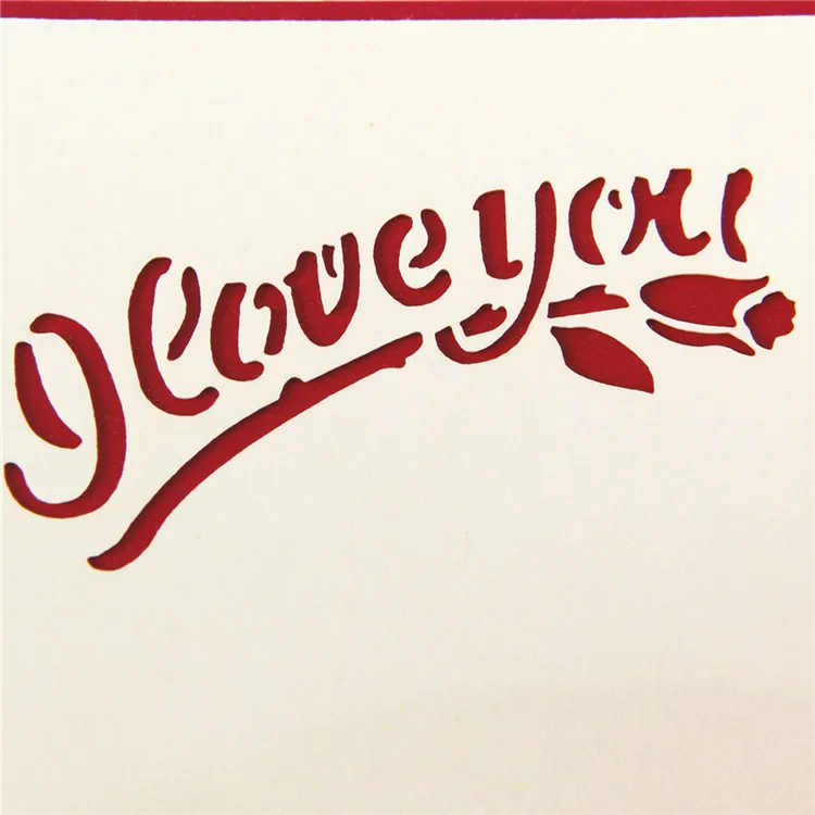  3D Pop Up Greeting Card Love Romantic Birthday Wedding Aniversary Valentine's Day Invitations Greet - 32957673564
