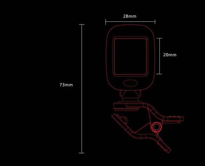 Арома AT-101 цифровой клип-на электрогитарный тюнер складной вращающийся зажим Высокая чувствительность укулеле Guiatr Запчасти и аксессуары