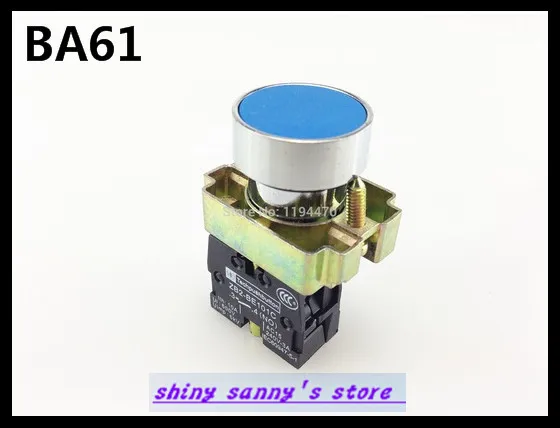 

1Pcs BA61 XB2-BA61 Blue Self-reset Momentary Flush Pushbutton 1 N/O Flat Push Button Switch