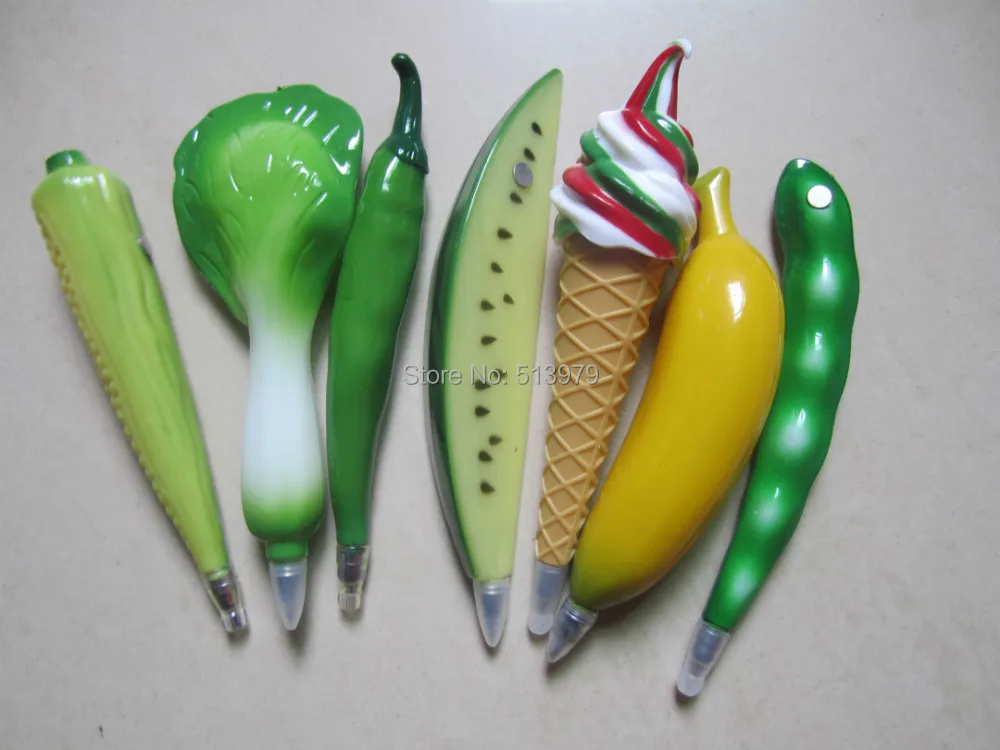 

Cute Creative Fruit Plastic Ballpoint Pen with Magnet Fresh Vegetable Ball Pens For Kids Student Novelty Gift School Stationery