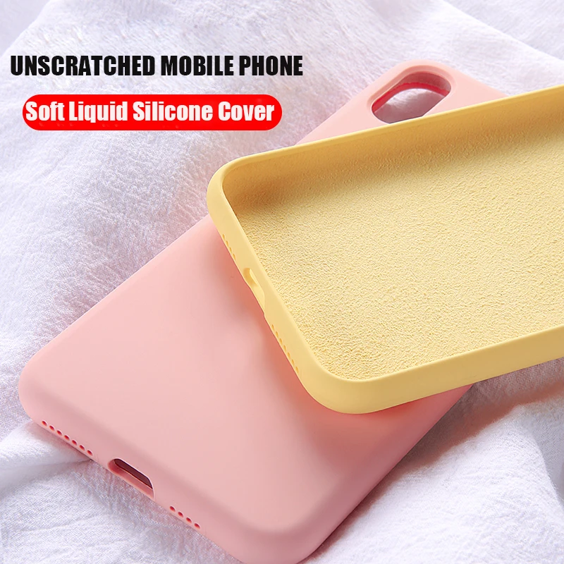 

For Xiaomi Redmi 6A 7 K20 Go 6 Pro Note 7 Case Soft Simple Fashion Soild Liquid Case For Mi CC9 8 Lite Mi 9 SE 6X A2 CC 9e Cases