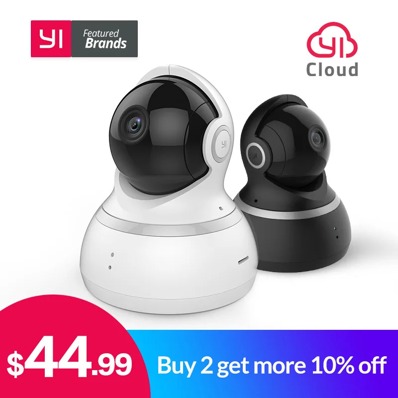 YI Dome Camera 1080P Pan Tilt Zoom Wireless IP Security Surveillance System Complete 360 Degree Coverage