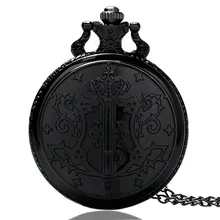 Reloj Mujer японские Kuroshitsuji Черный дворецкий Себастиан тема кварцевые карманные часы ретро с цепочкой ожерелье Прямая