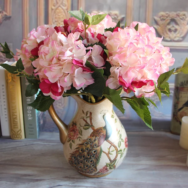Wine Red Rose Fl 1 Bouquet Artificial Peony Flower Arrangement Wine Red Rose Fl 1 Bouquet Artificial Peony Flower Arrangement Room Hydrangea Wedding Decor Party In Dried Flowers From Home Garden On