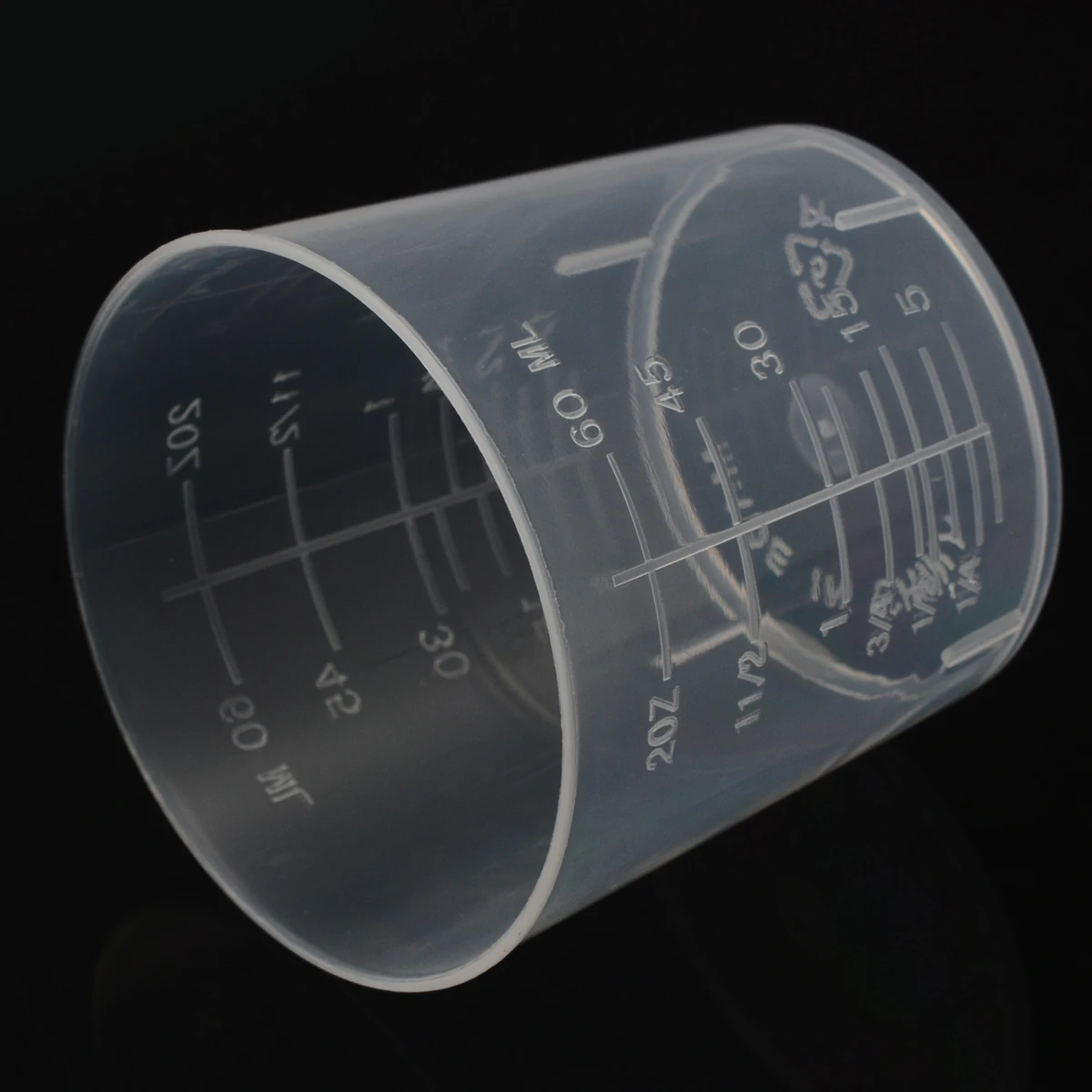 10pcs 60ml Plastic Transparent Measuring Cups with Scale Surface Liquid Container Kitchen Tool Supplies