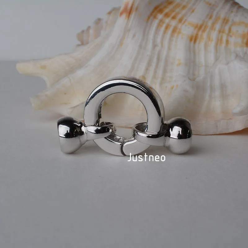 Sterling Silver  Big O Spring Buckle Clasp (2)