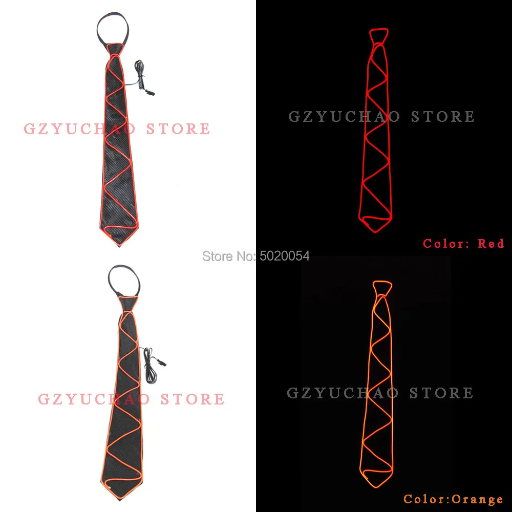 GZYUCHAO EL мужской подарок EL Wire черные галстуки Свадебный декор неоновый светодиодный светящийся галстук-бабочка для мужчин для мальчиков