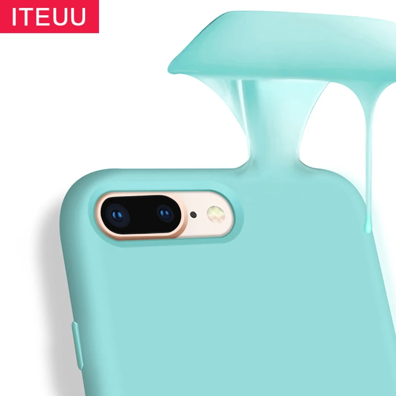 

ITEUU Liquid Silicone Matte Case for Apple iphone 7 8 Plus Cases Soft Rubber Back Cover Shockproof for iPhone 7 8 7Plus 8Plus