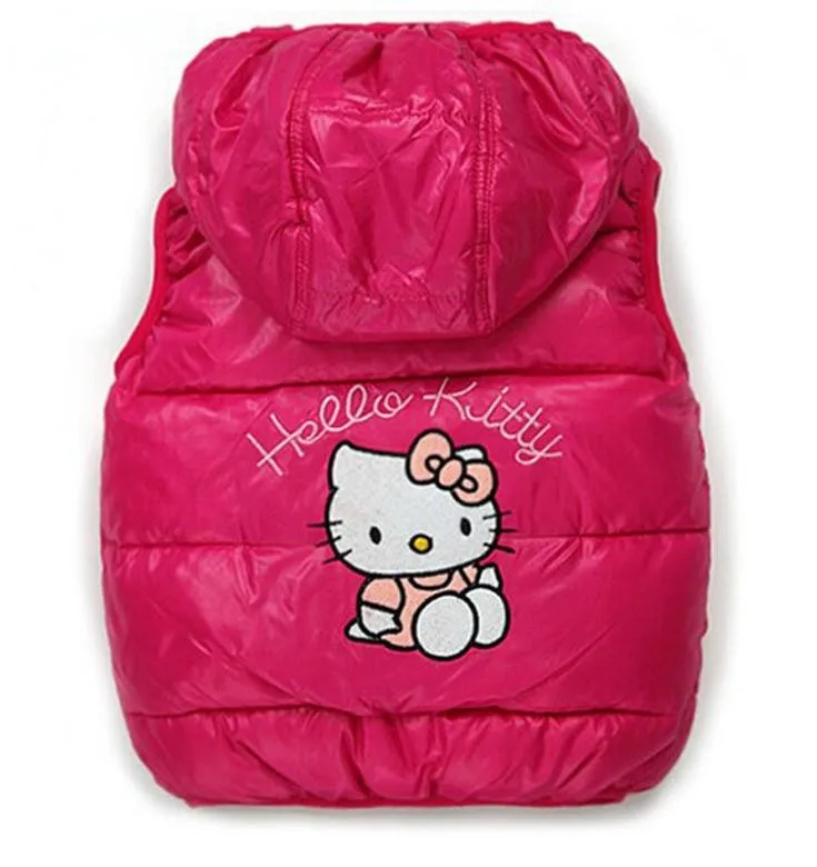 Free shipping 1 6Y Girls Vests Children s Down Cotton Warm Vest Baby Girls Sweet Floral