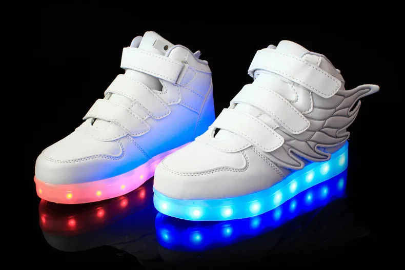 Luminosos para Meninos e Meninas Led com Sola 25 a 37 Tênis Infantis Brilhantes Luminosa Tamanhos 14 Tênis infantis brilhantes, tênis infantis luminosos para