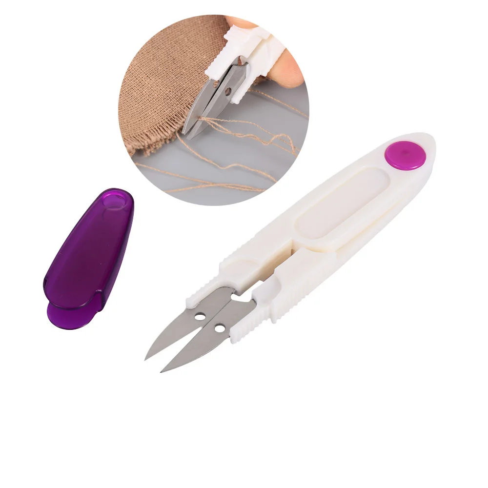 

1Pc Cross Stitch Snips DIY Sewing Accessories Tailor Sewing Scissors With Cover For Thrum Thread Fish Line Cutter Trimmer Tools